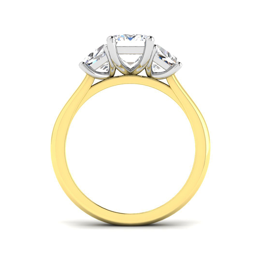 9ct Two-Tone Gold 3.16ct D VS1 Laboratory Grown CVD Ring