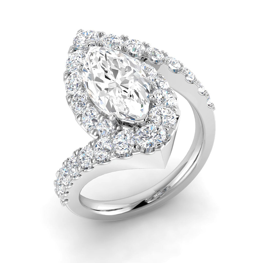 9ct White Gold 3.63ct E VS2 Laboratory Grown CVD Ring