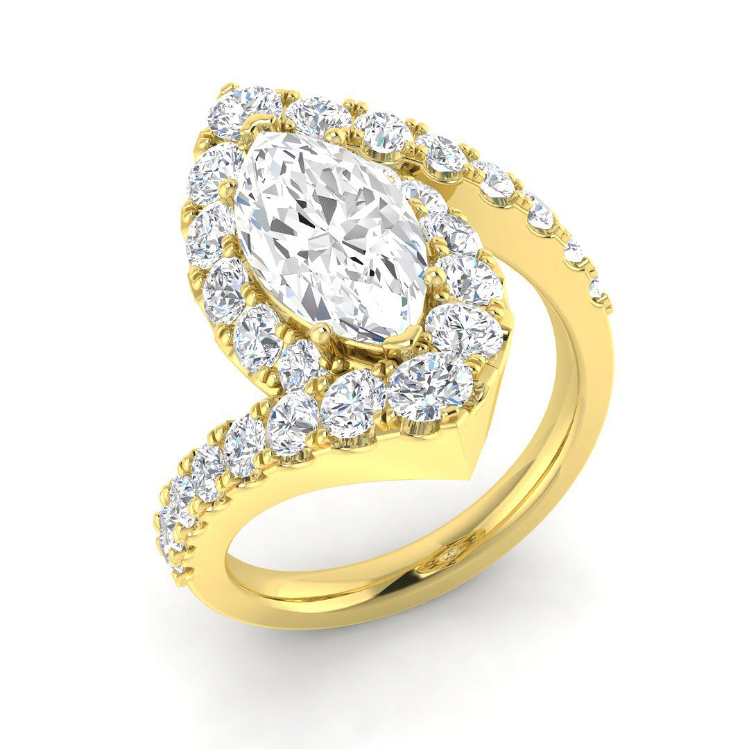 9ct Yellow Gold 3.64ct E VS2 Laboratory Grown CVD Ring