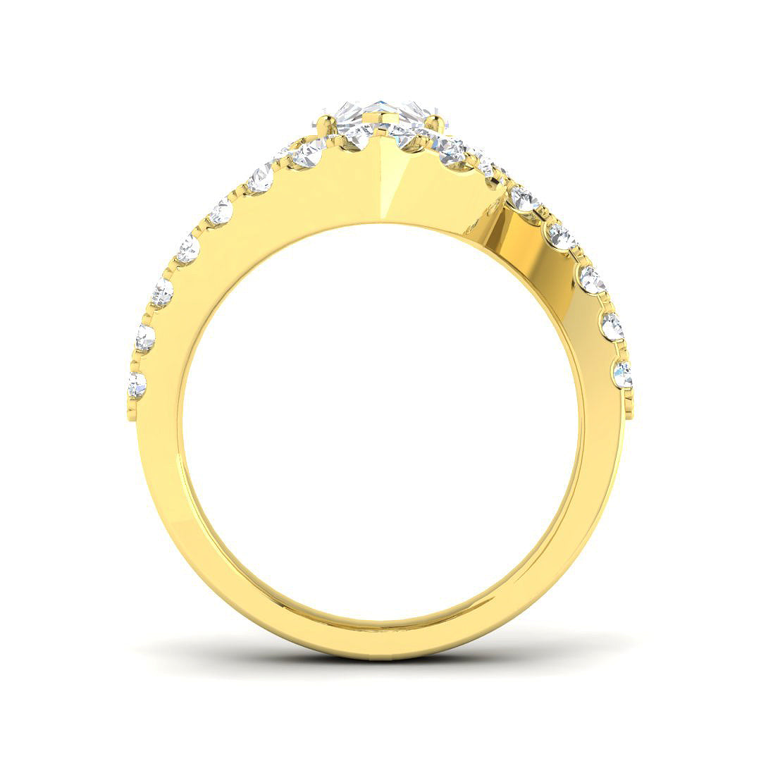 9ct Yellow Gold 3.64ct E VS2 Laboratory Grown CVD Ring