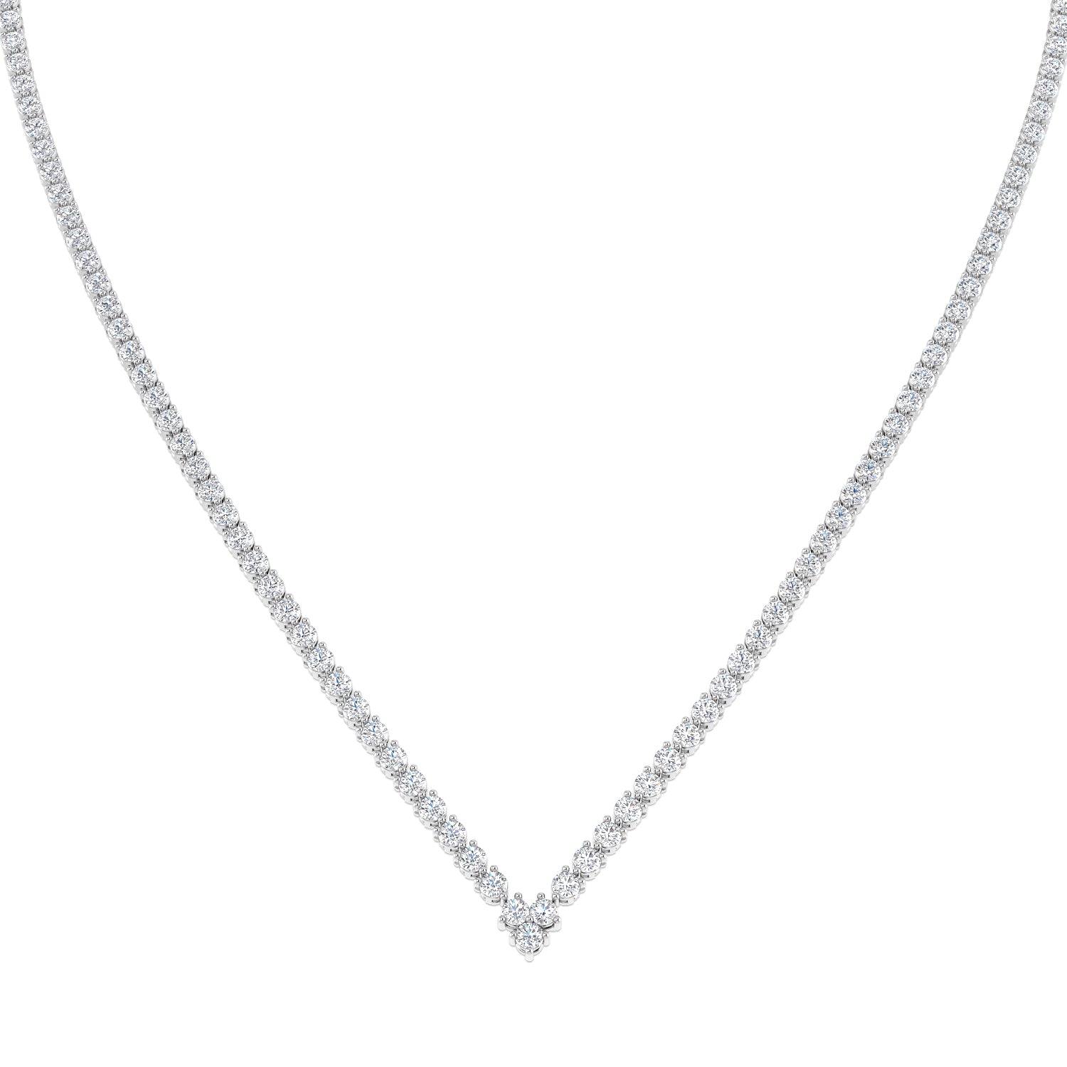 9ct White Gold 11.30ct Laboratory Grown CVD Necklace