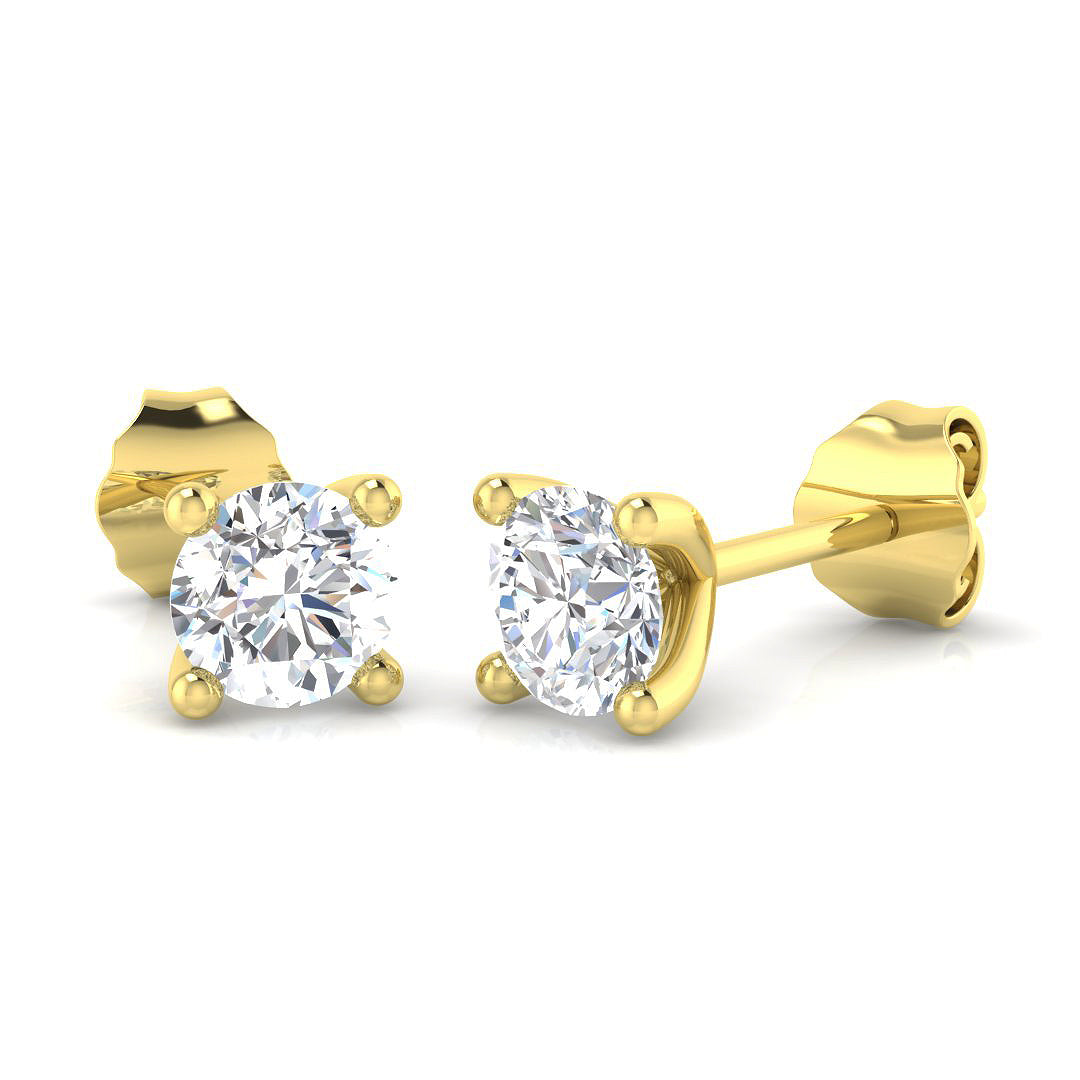 18ct Yellow Gold 0.63ct G SI2 Diamond Earrings