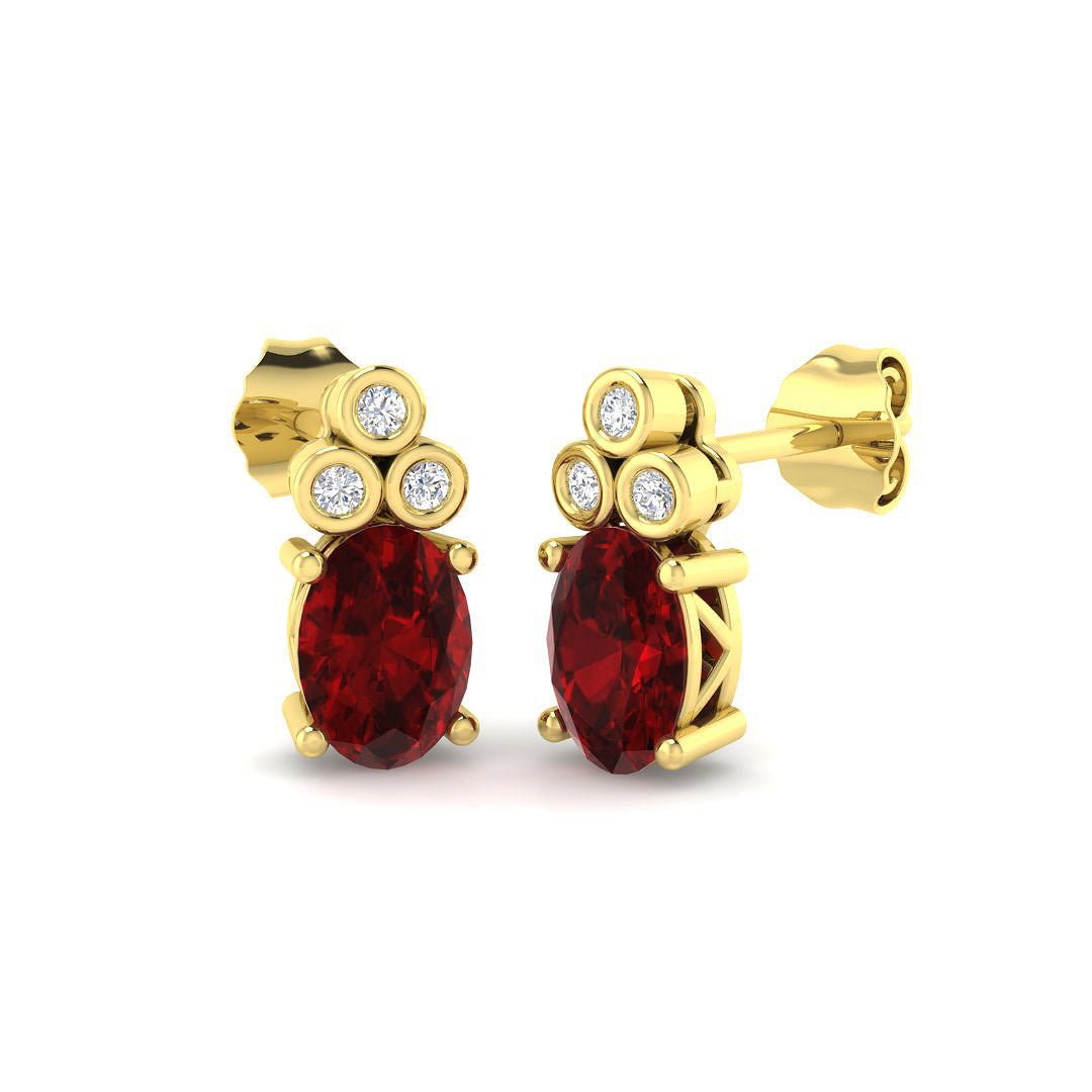 9ct Yellow Gold 1.92ct Ruby Earrings