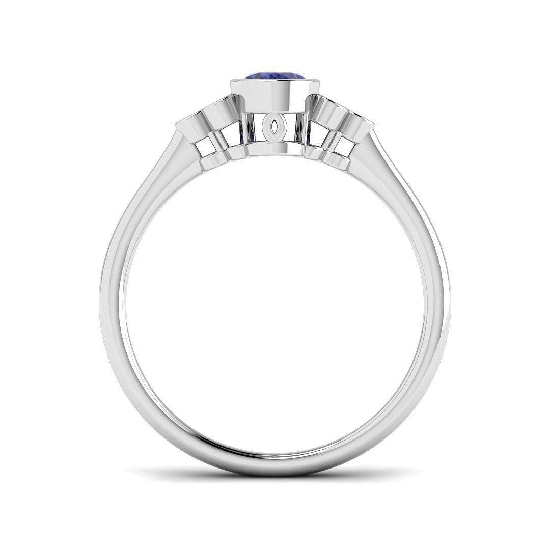 9ct White Gold 0.51ct Tanzanite Ring