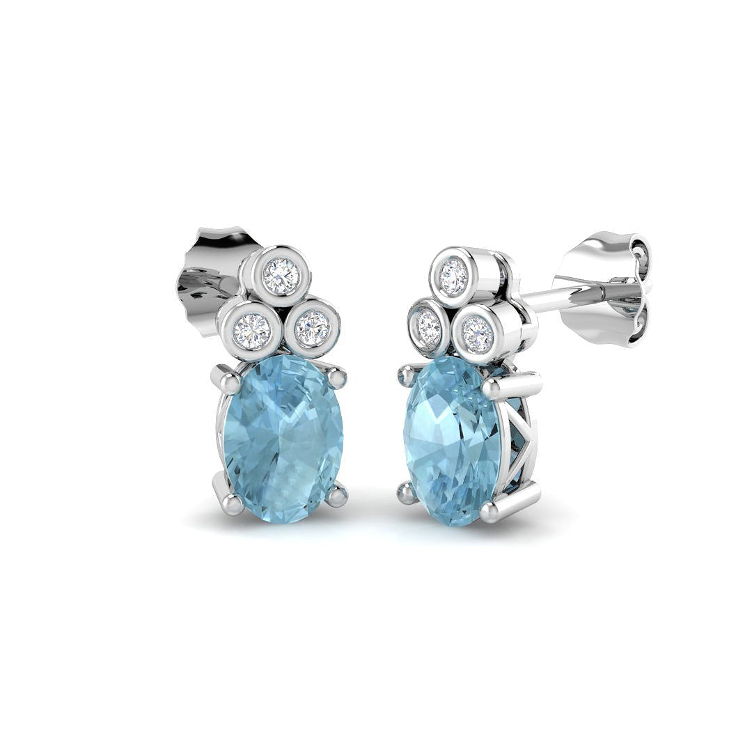 9ct White Gold 1.45ct Aquamarine Earrings