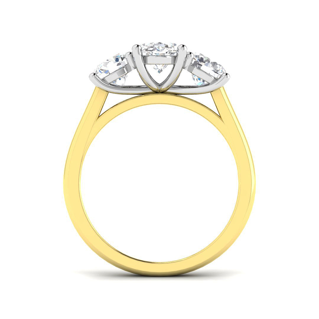 9ct Two-Tone Gold 2.42ct D VS2 Laboratory Grown CVD Ring