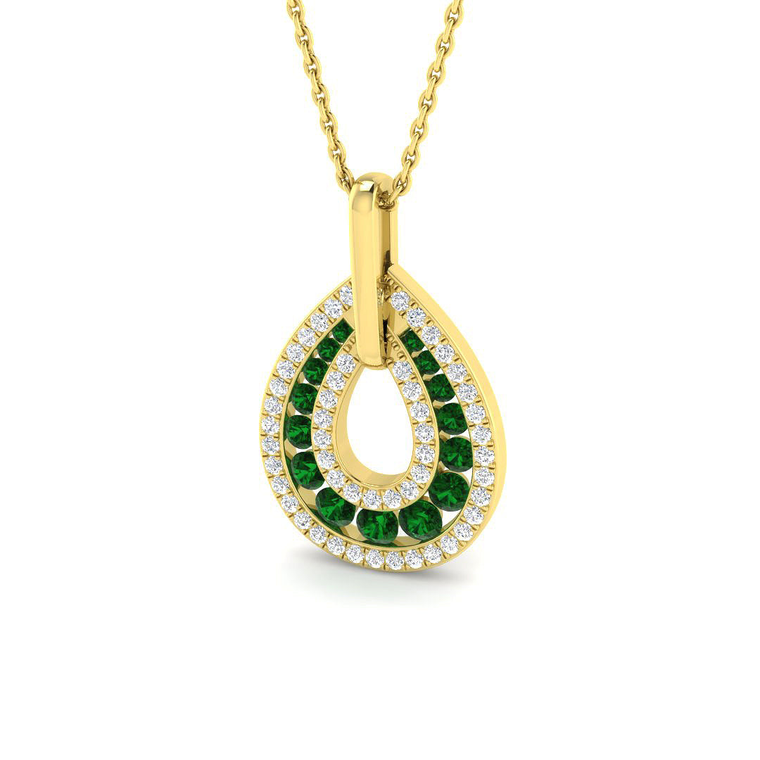 9ct Yellow Gold 0.68ct Emerald Pendant