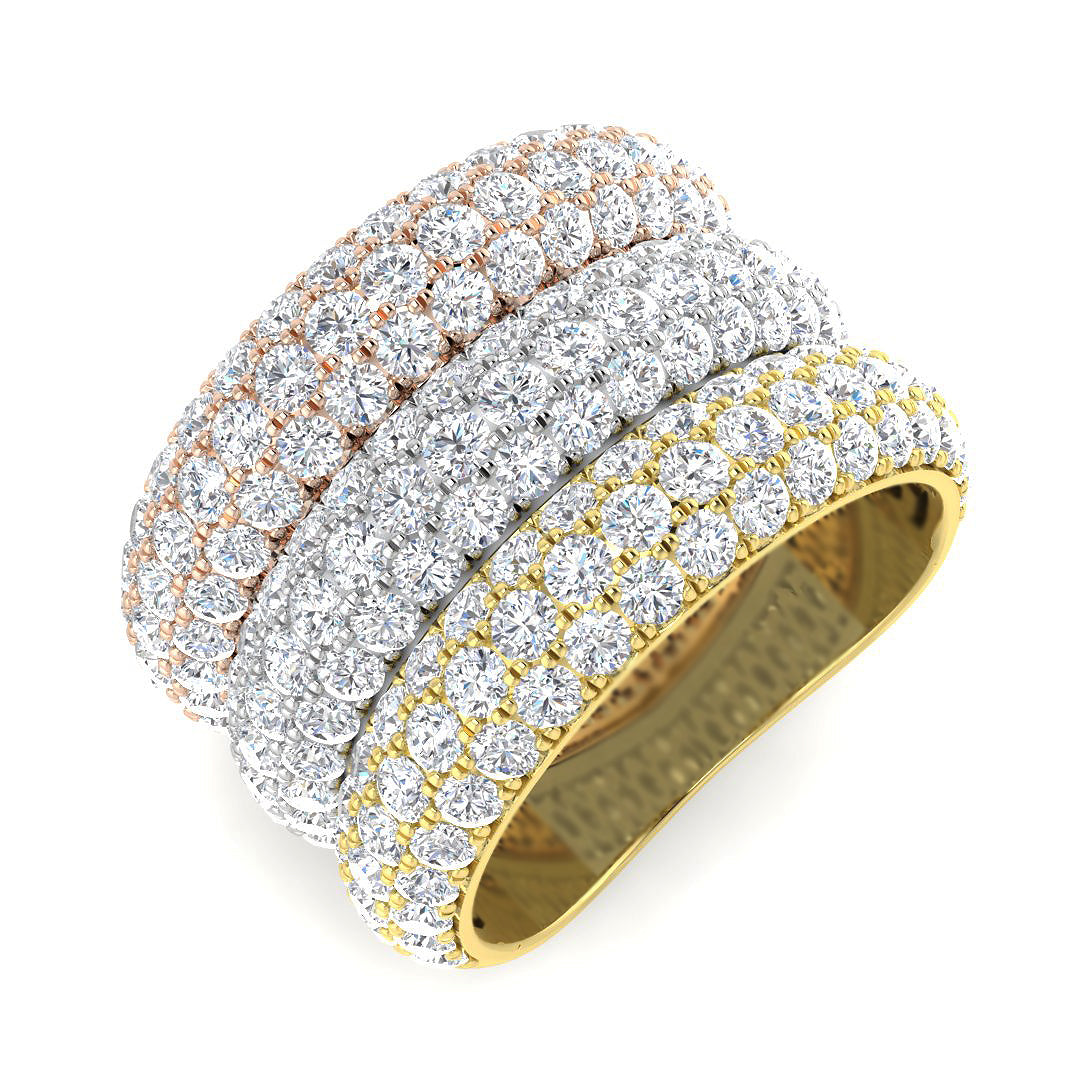 9ct Three-Tone Gold 4.69ct Laboratory Grown CVD Ring