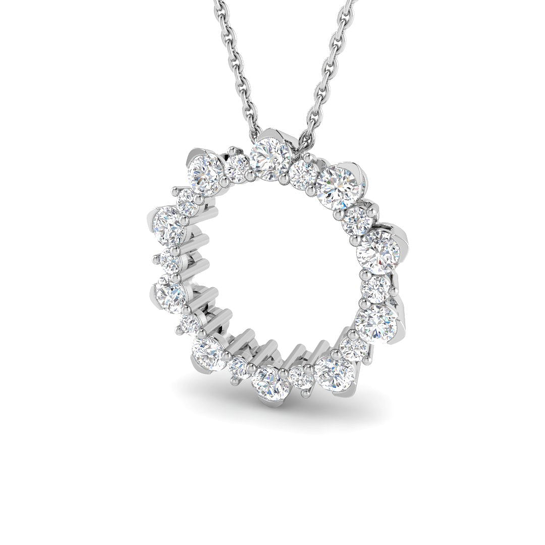 9ct White Gold 0.94ct Laboratory Grown CVD Pendant