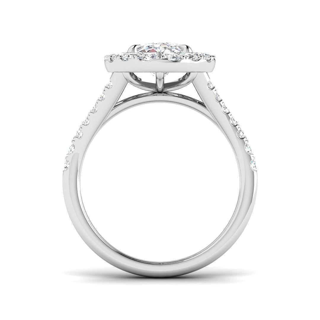 Platinum 2.93ct E VS2 Laboratory Grown CVD Ring
