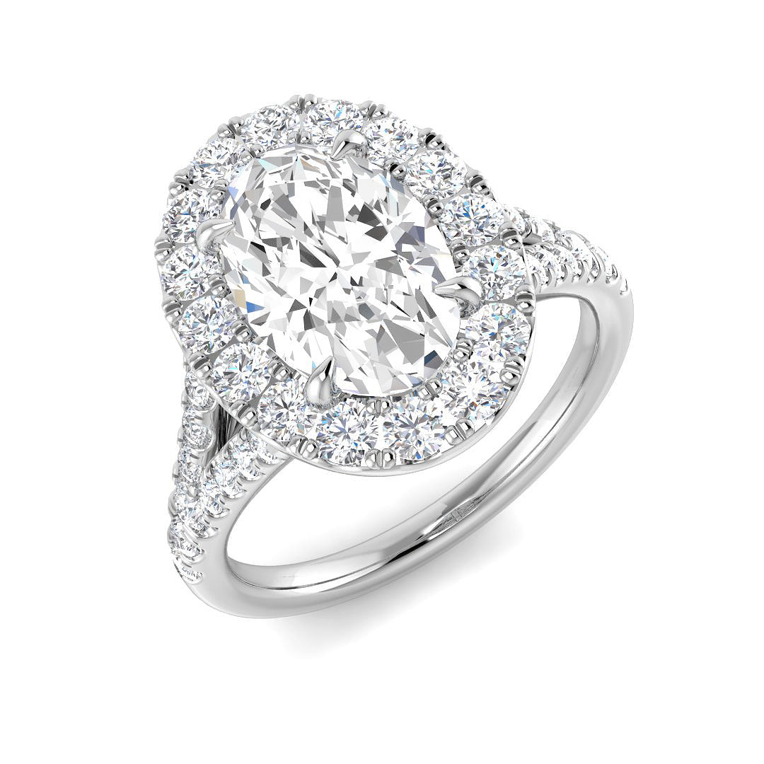 Platinum 2.93ct E VS2 Laboratory Grown CVD Ring