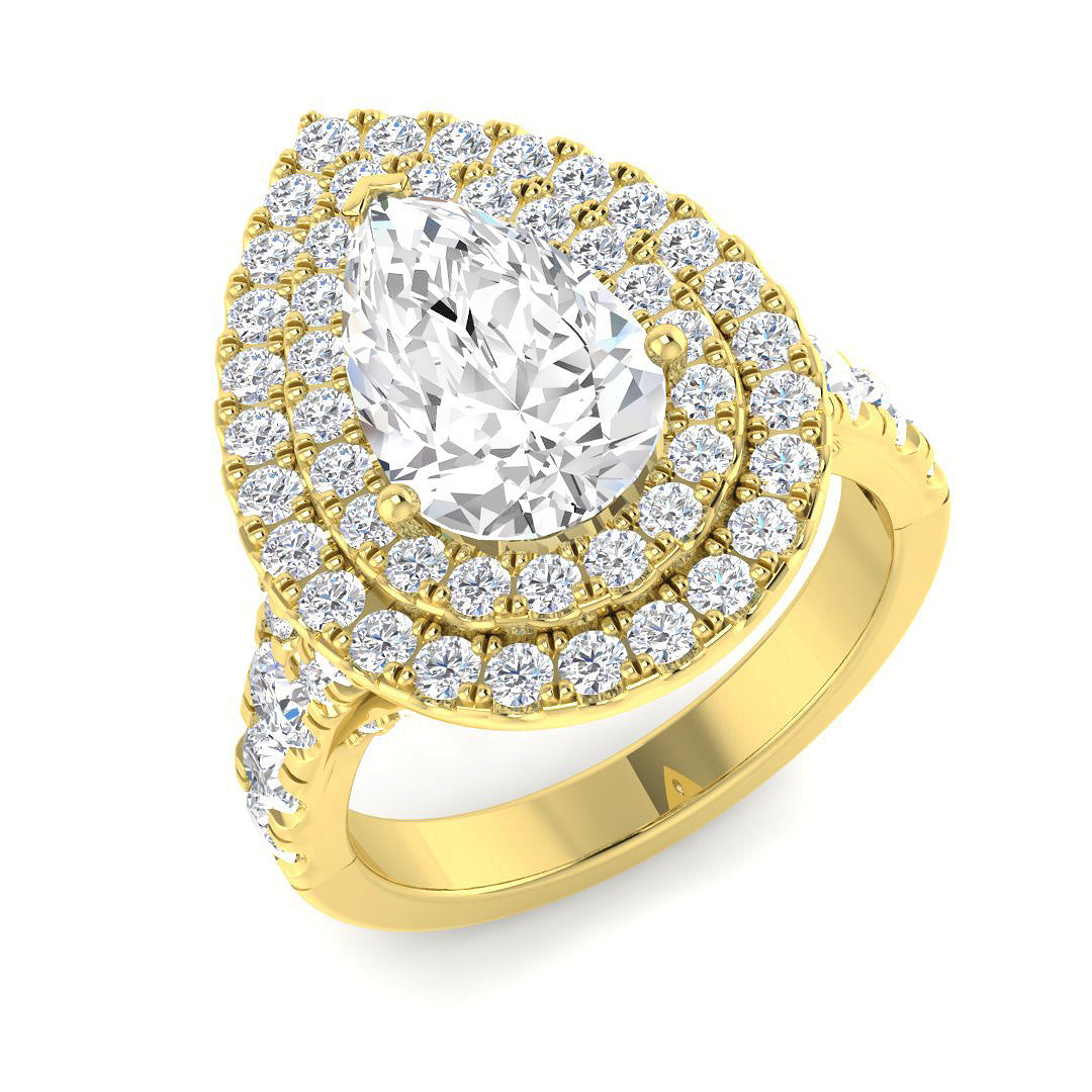 18ct Yellow Gold 3.14ct E VS2 Laboratory Grown CVD Ring