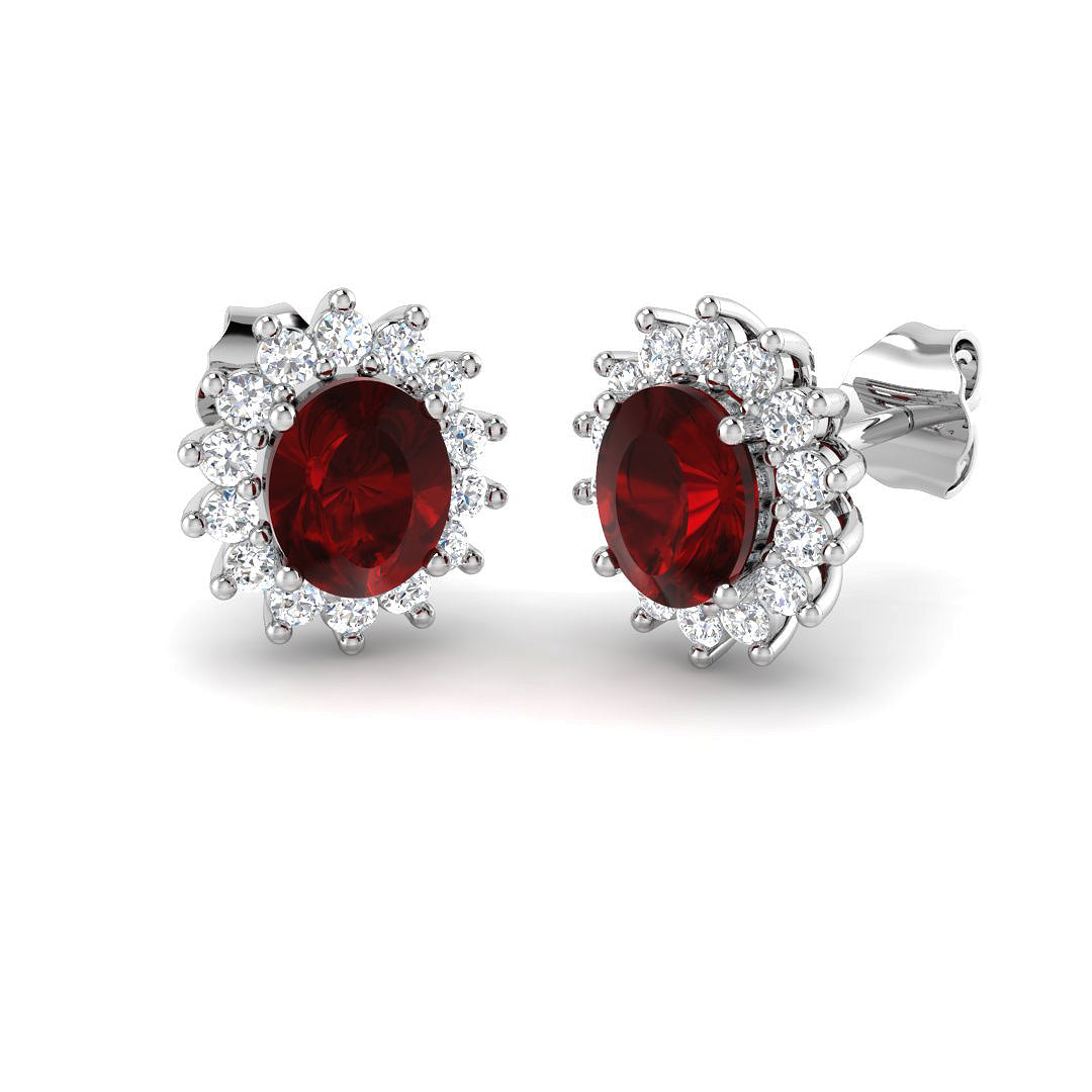 9ct White Gold 2.21ct Ruby Earrings