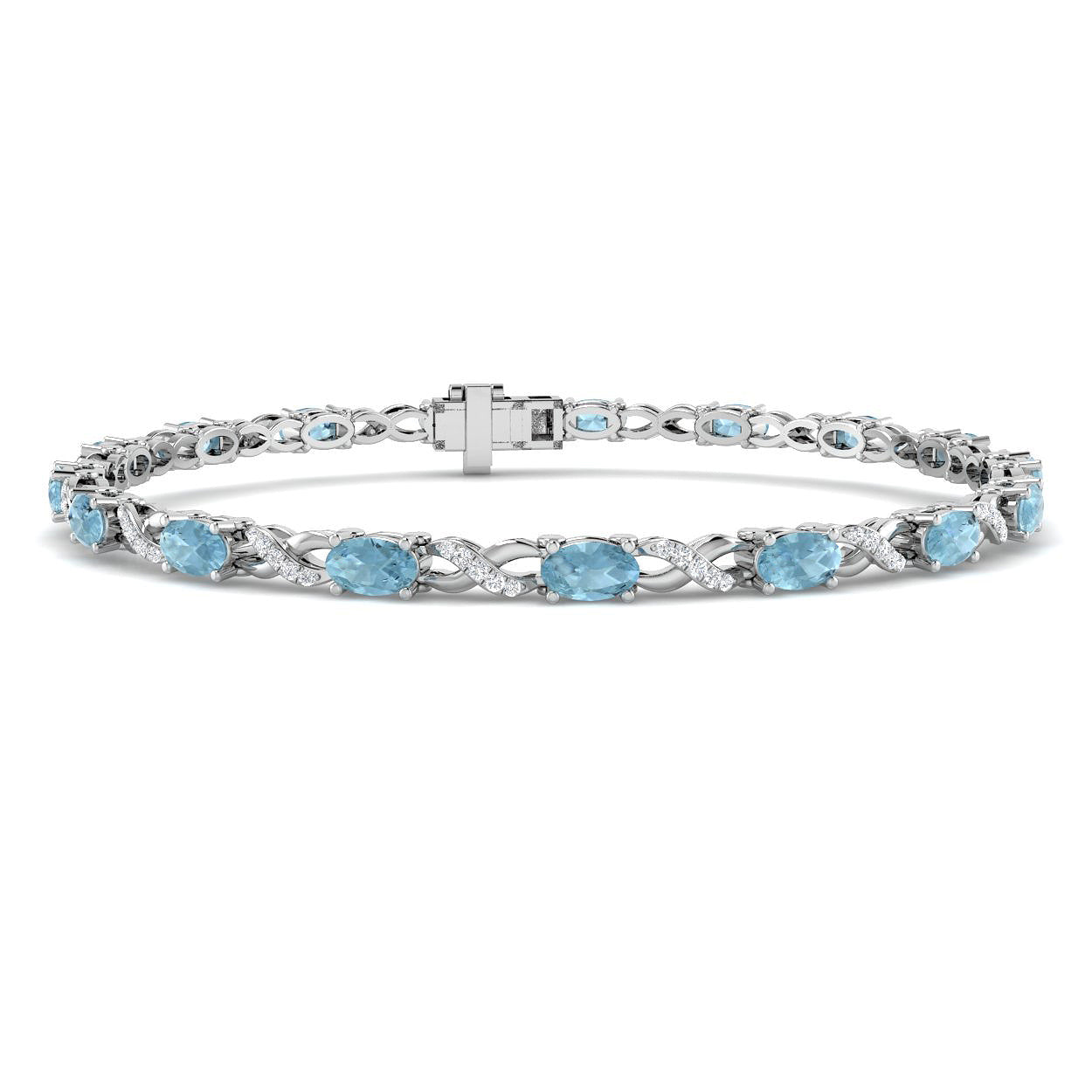 9ct White Gold 3.79ct Aquamarine Bracelet