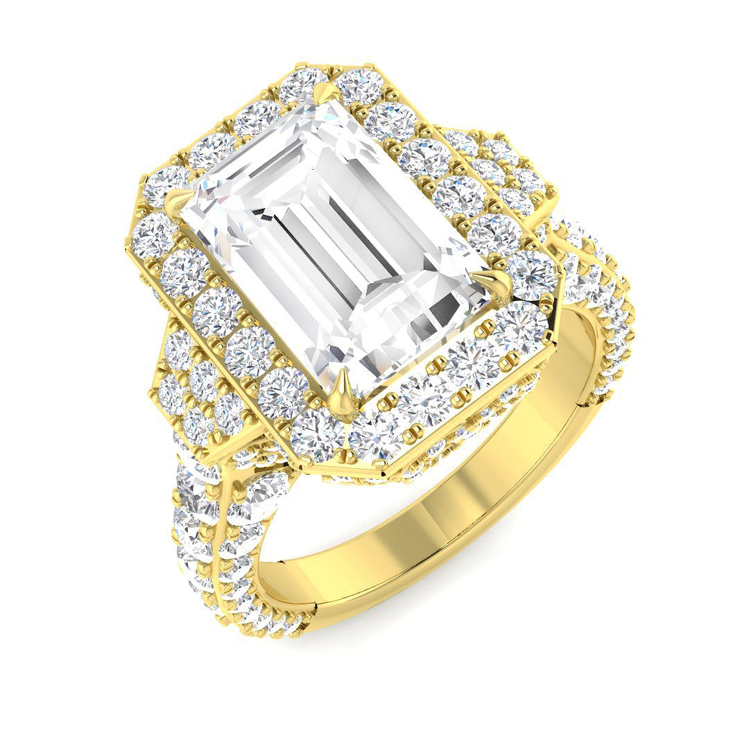 9ct Yellow Gold 5.91ct E VS2 Laboratory Grown CVD Ring