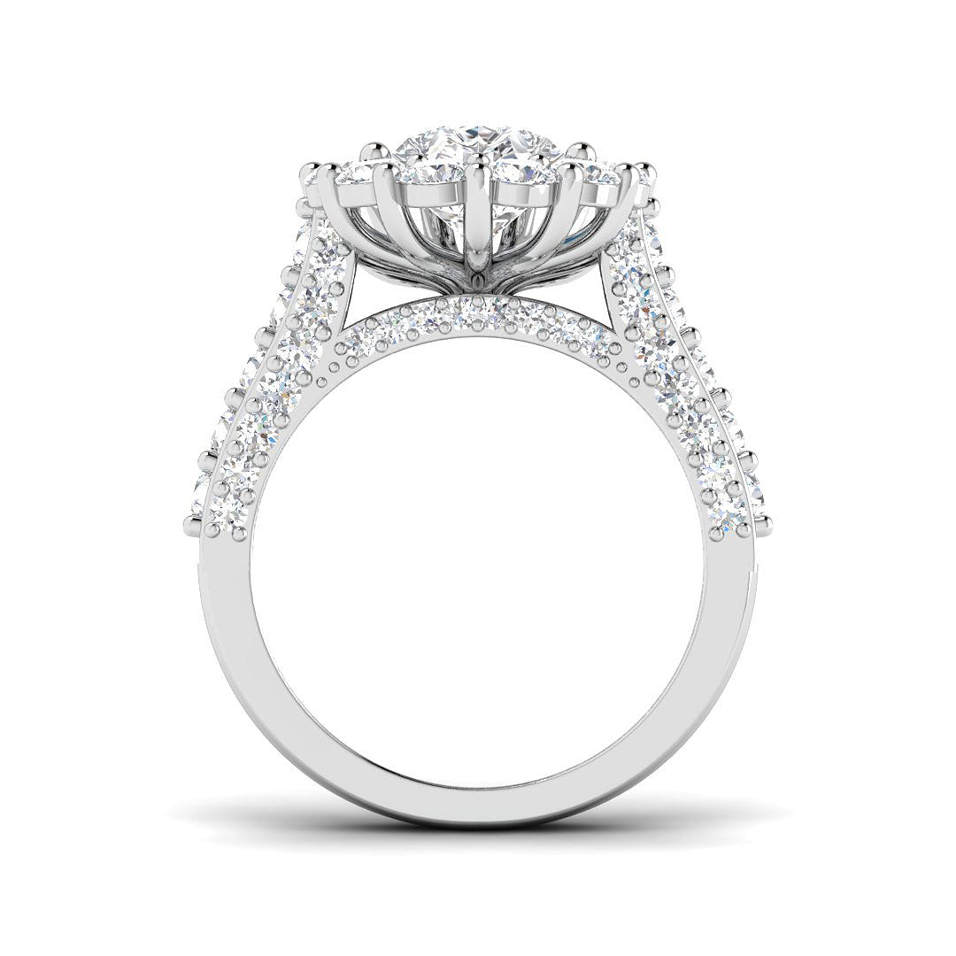9ct White Gold 5.97ct E VS2 Laboratory Grown CVD Ring