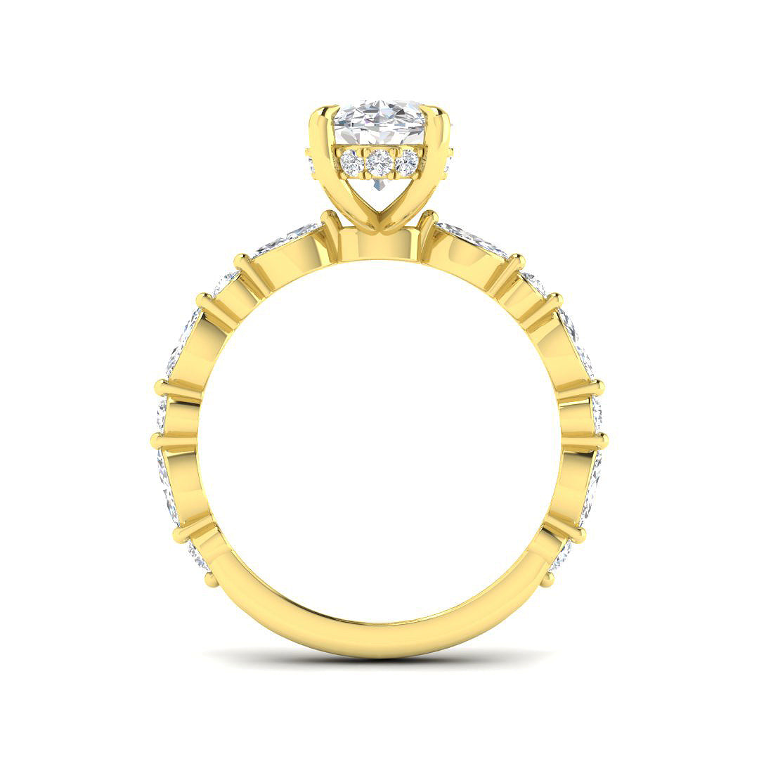 9ct Yellow Gold 2.65ct E VS2 Laboratory Grown CVD Ring