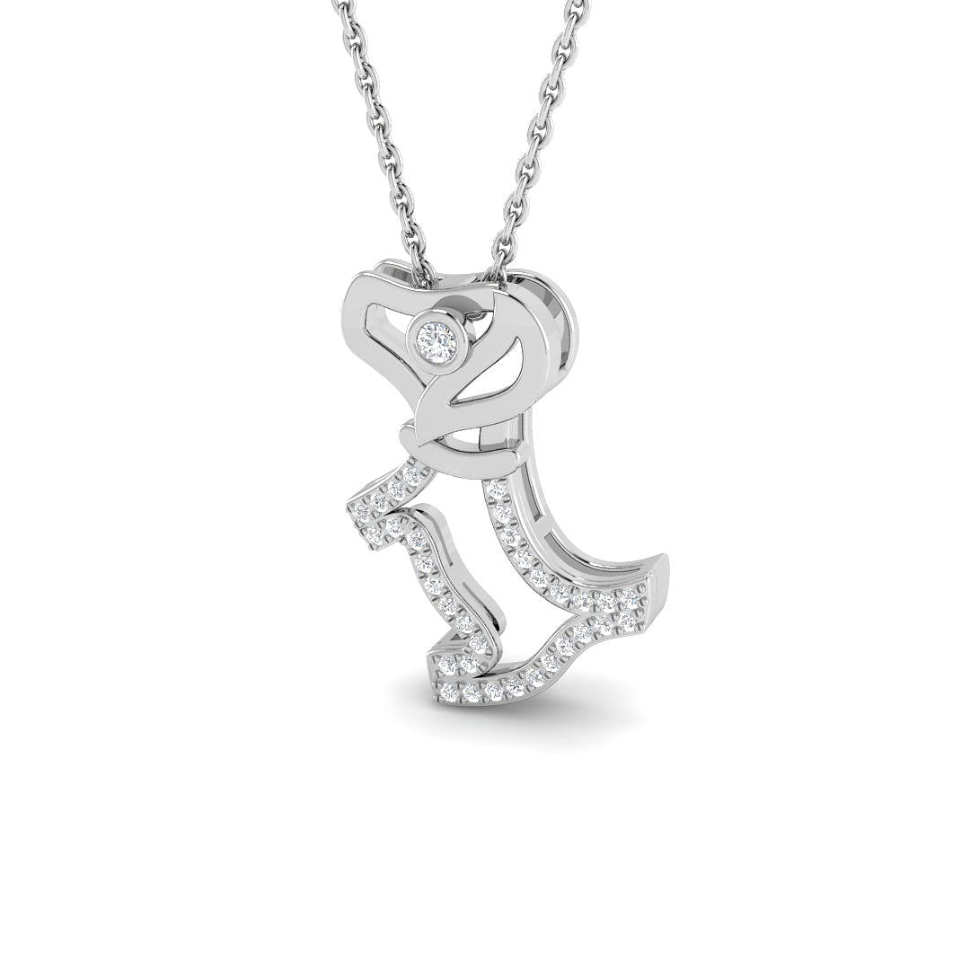 9ct White Gold 0.07ct G SI2 Diamond Pendant