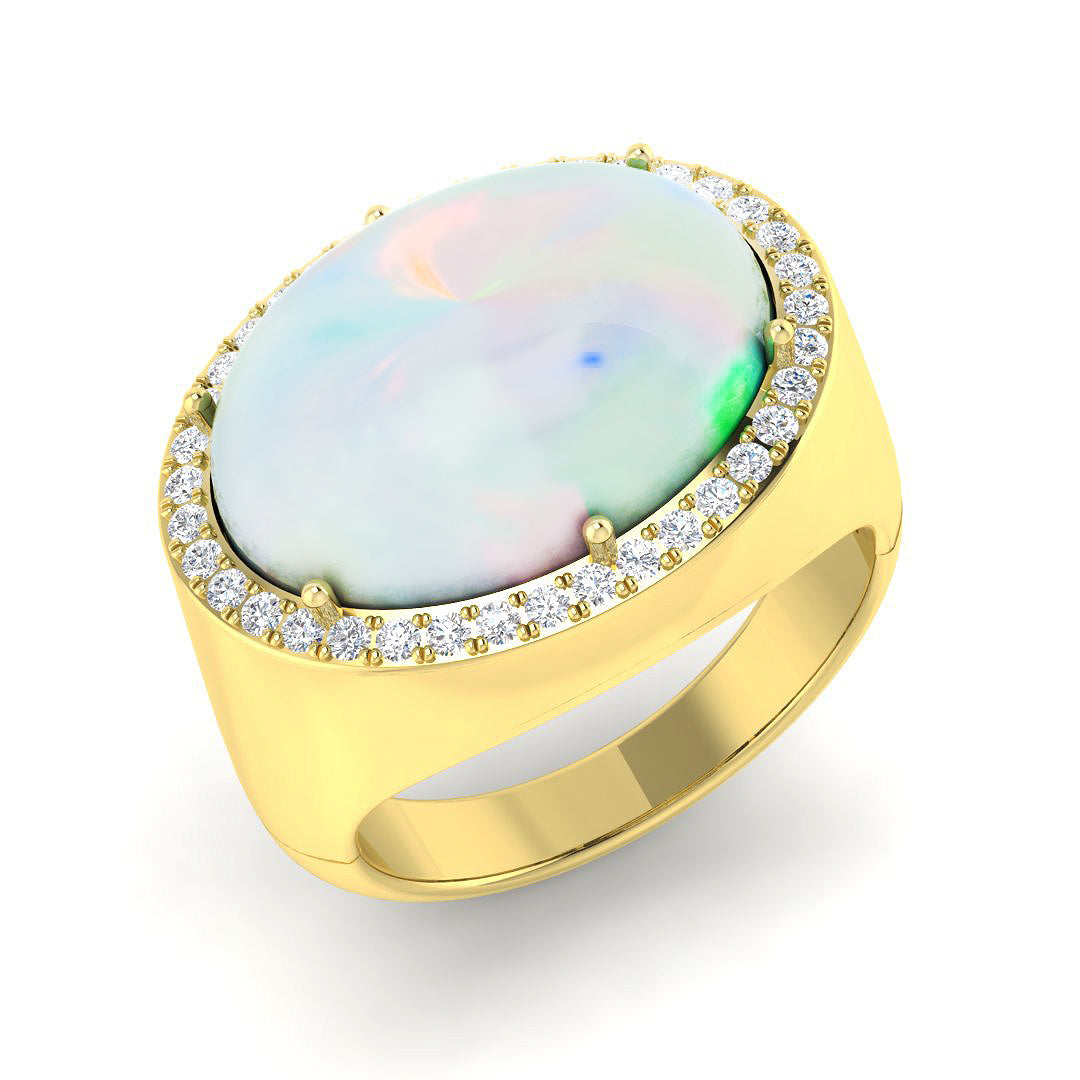 9ct Yellow Gold 5.75ct Opal Ring