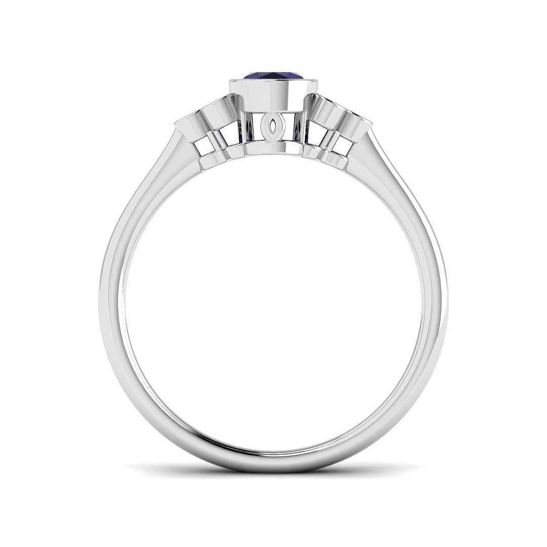 9ct White Gold 0.47ct Blue Sapphire Ring