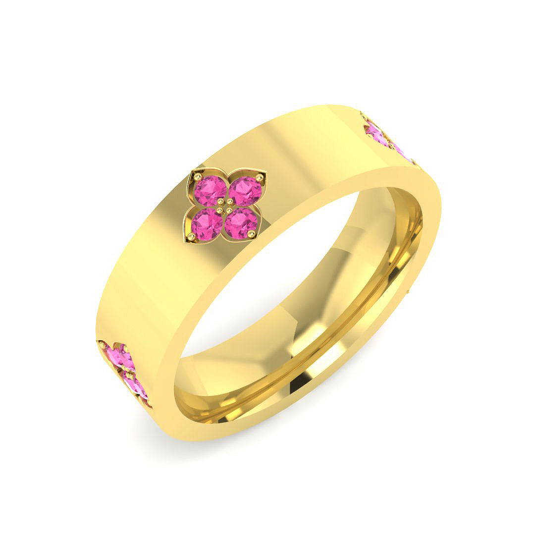 9ct Yellow Gold 0.43ct Pink Sapphire Ring