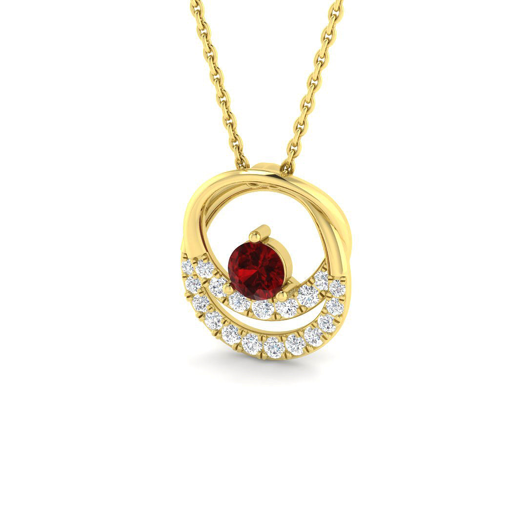 9ct Yellow Gold 0.60ct Ruby Pendant