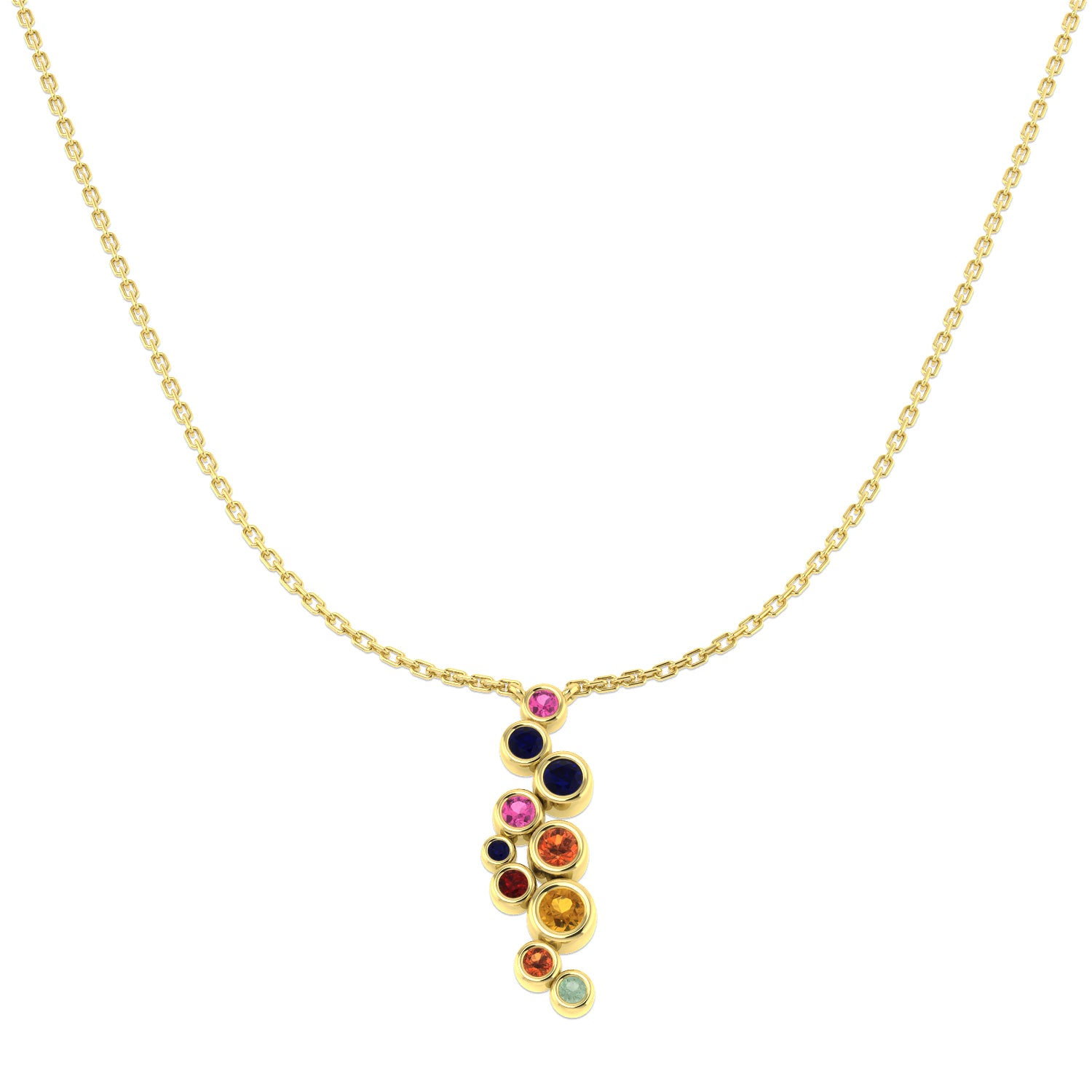 9ct Yellow Gold 0.54ct Multi Sapphire Necklace