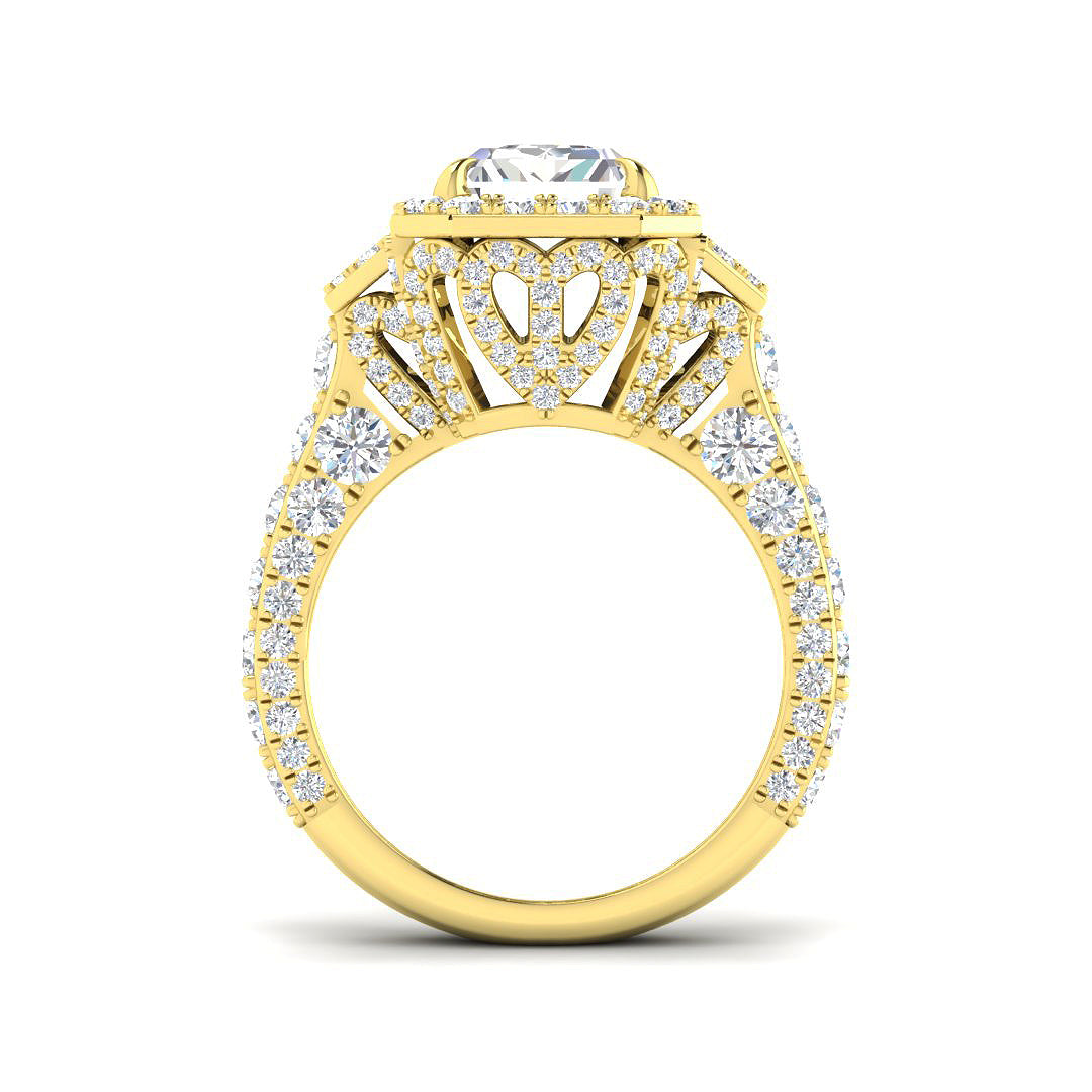 9ct Yellow Gold 5.77ct E VS2 Laboratory Grown CVD Ring