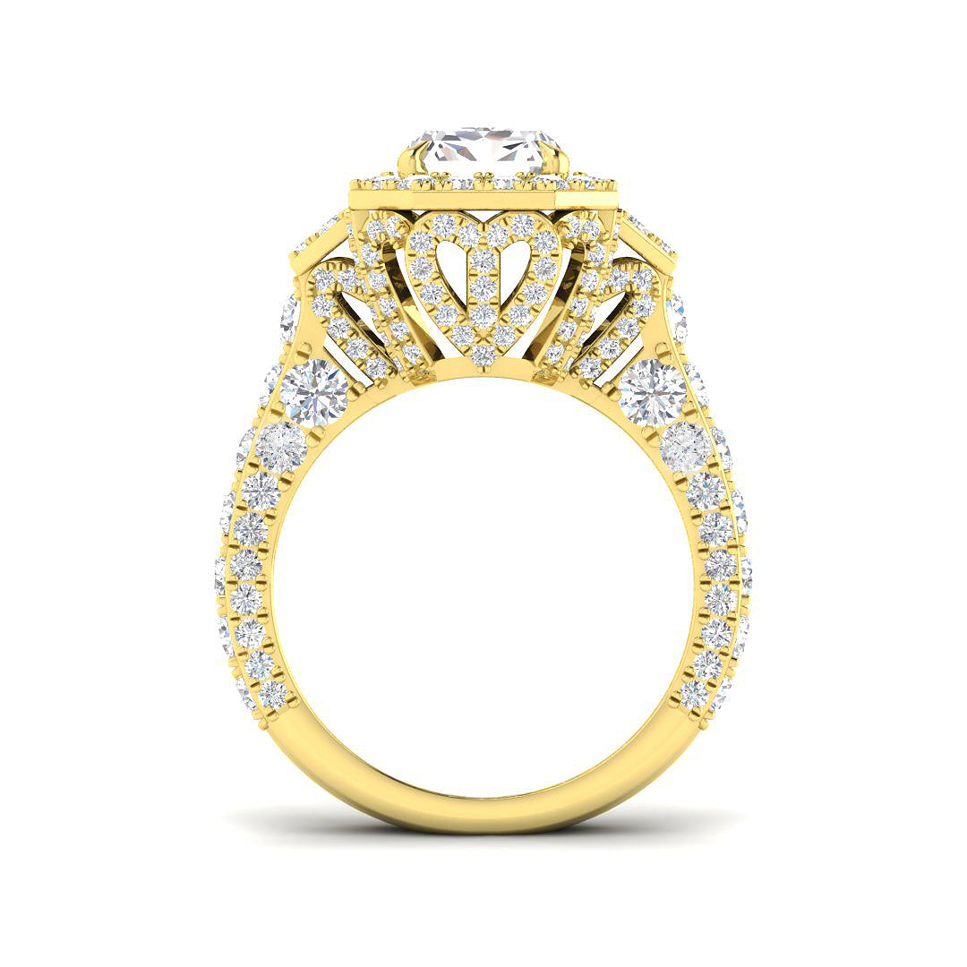 9ct Yellow Gold 5.57ct E VS2 Laboratory Grown CVD Ring