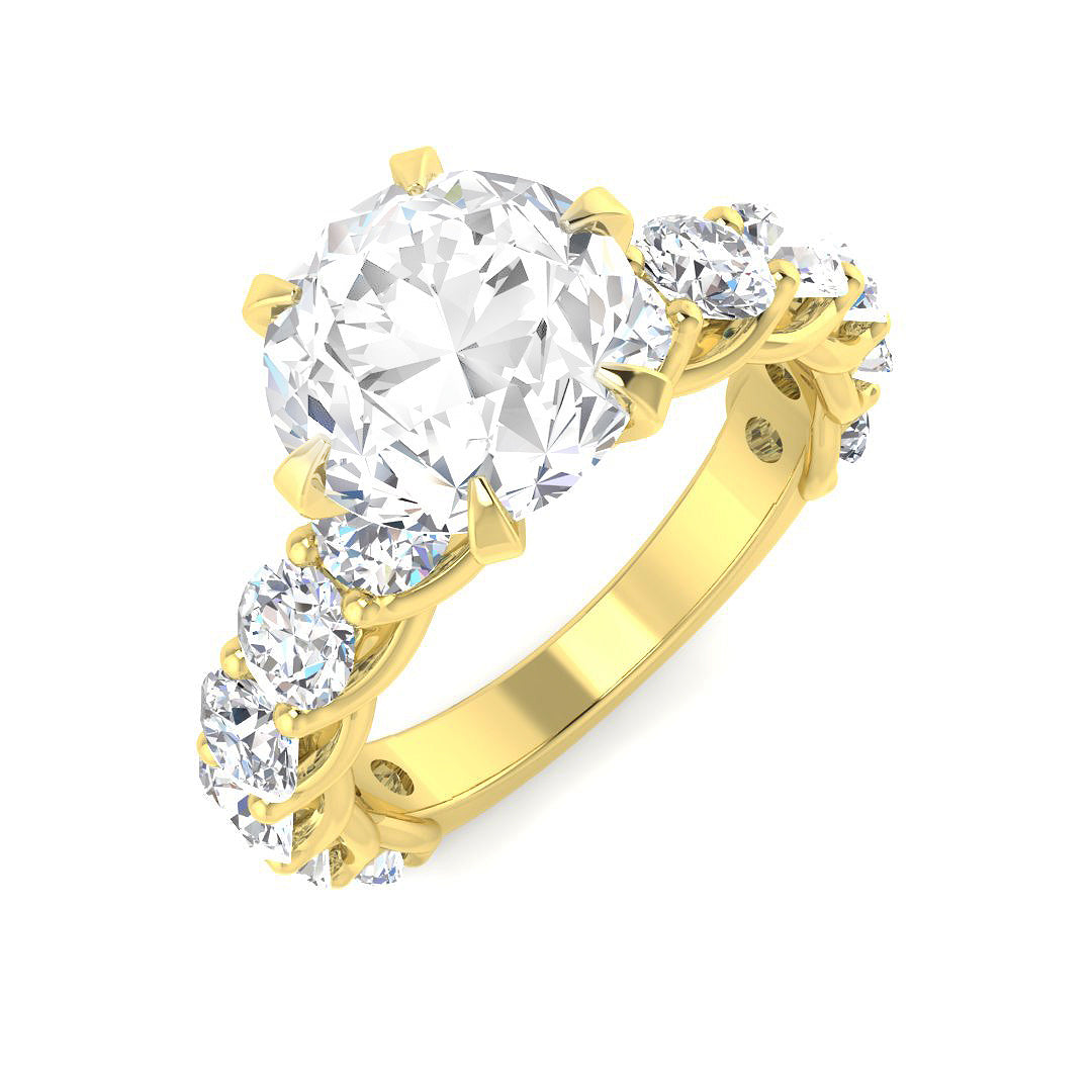 9ct Yellow Gold 5.64ct E VS2 Laboratory Grown CVD Ring