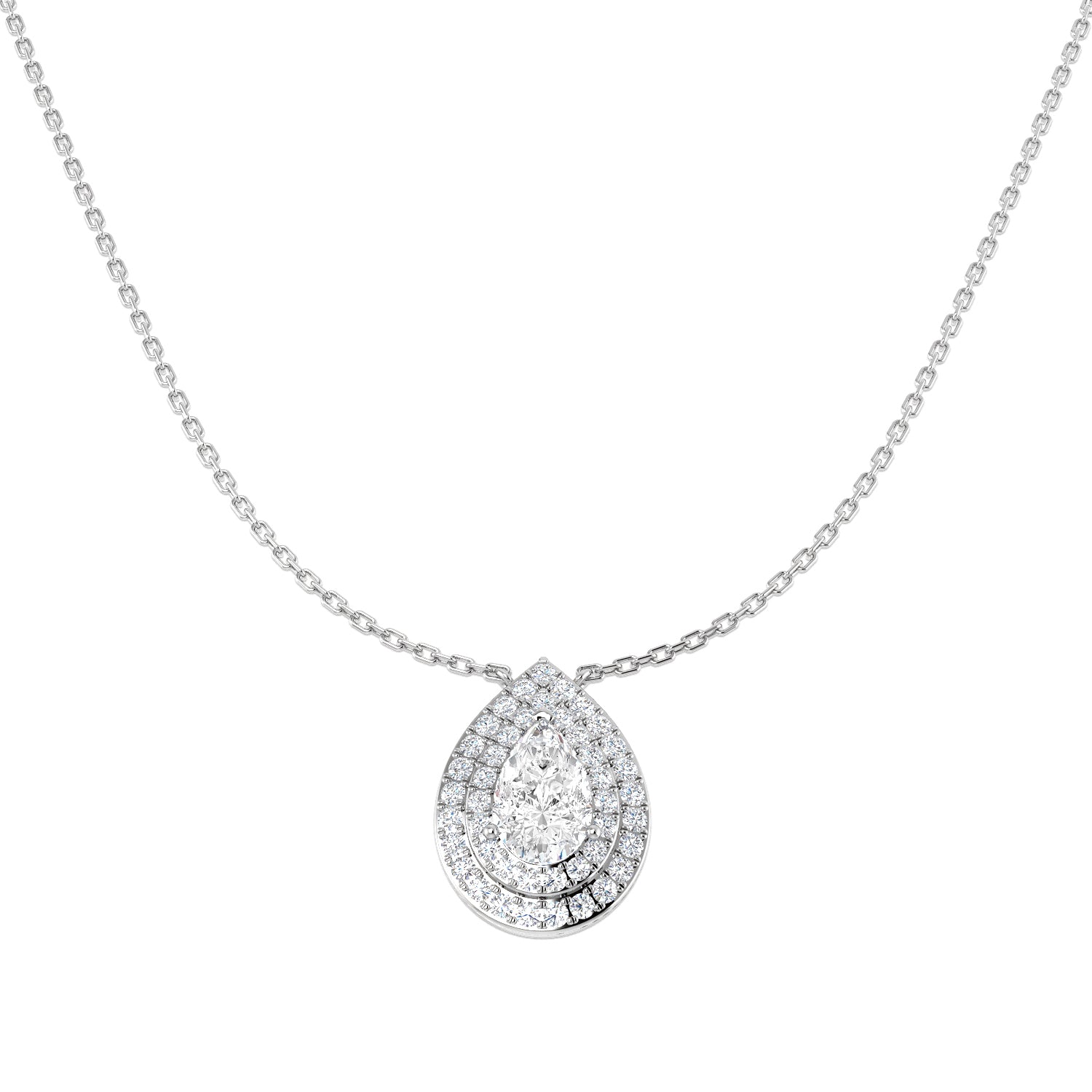 9ct White Gold 1.56ct D VS2 Laboratory Grown CVD Necklace