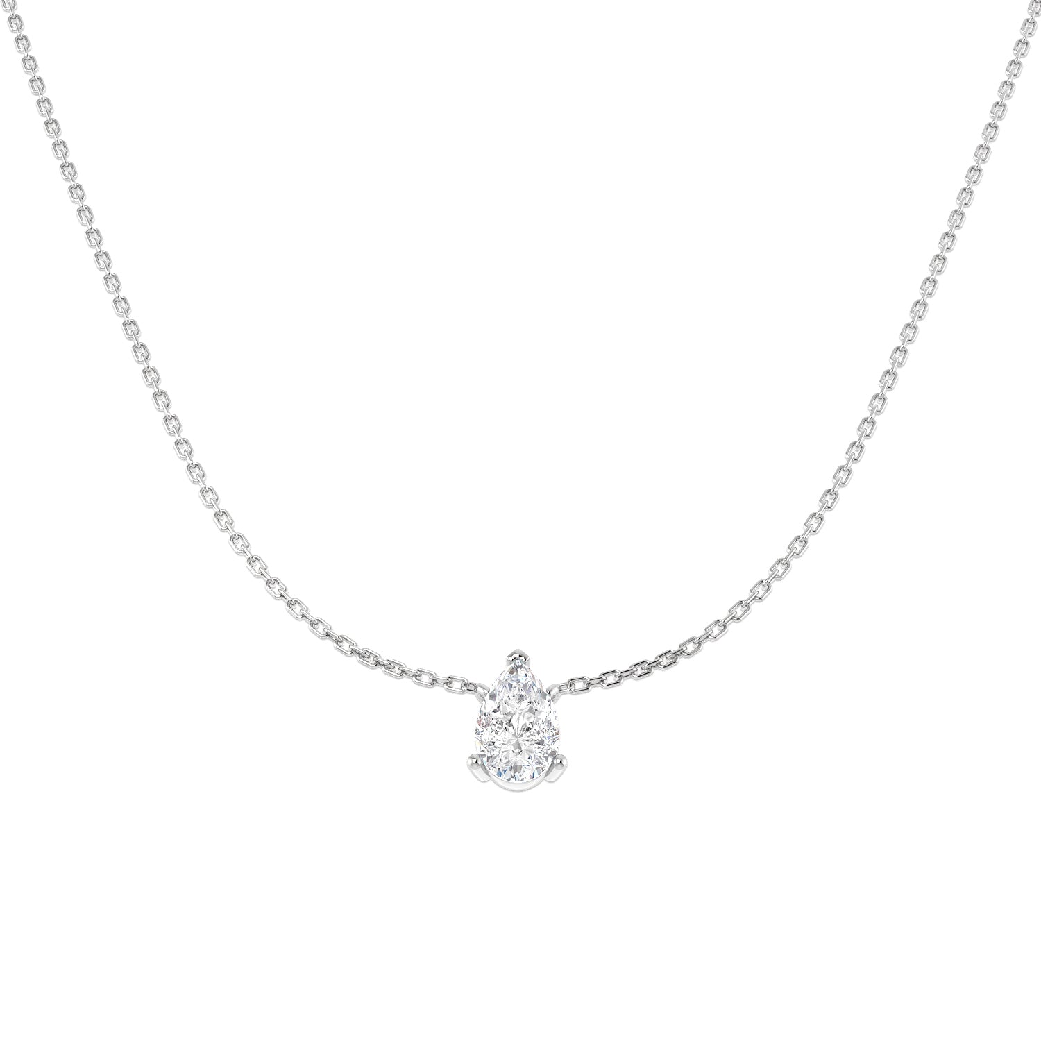9ct White Gold 1.00ct D VS2 Laboratory Grown CVD Necklace
