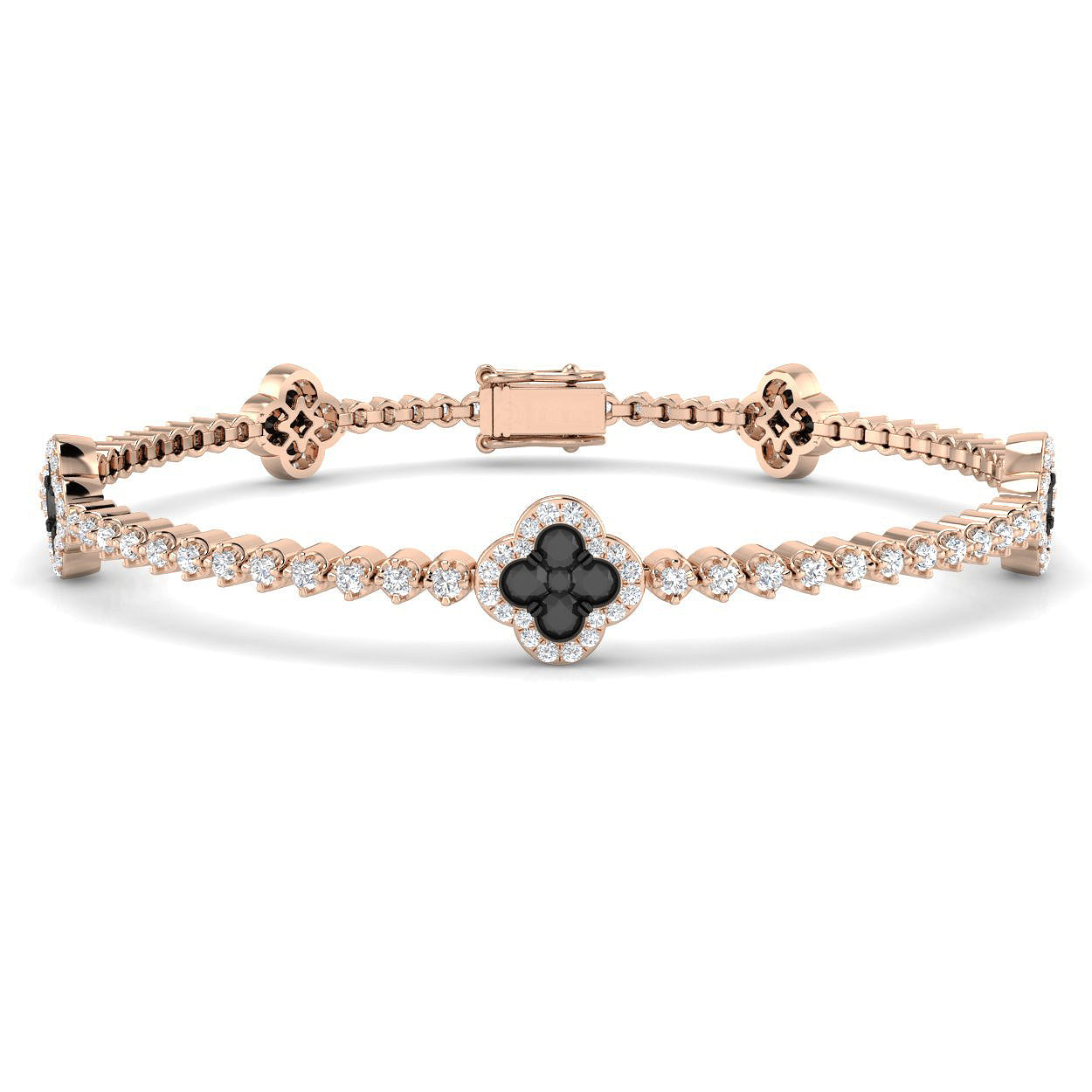9ct Rose Gold 2.40ct Black Diamond Bracelet
