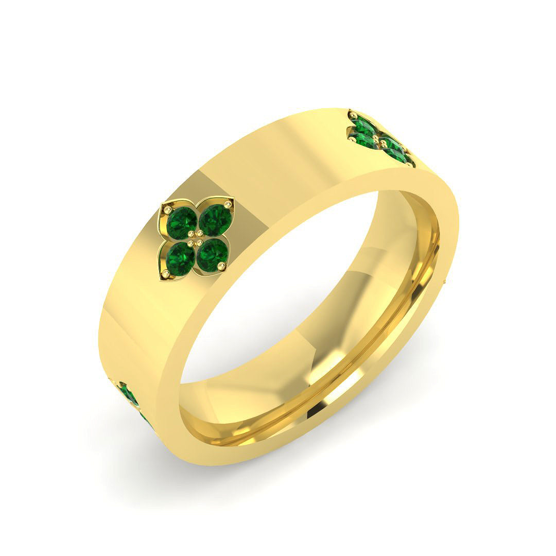 9ct Yellow Gold 0.27ct Emerald Ring