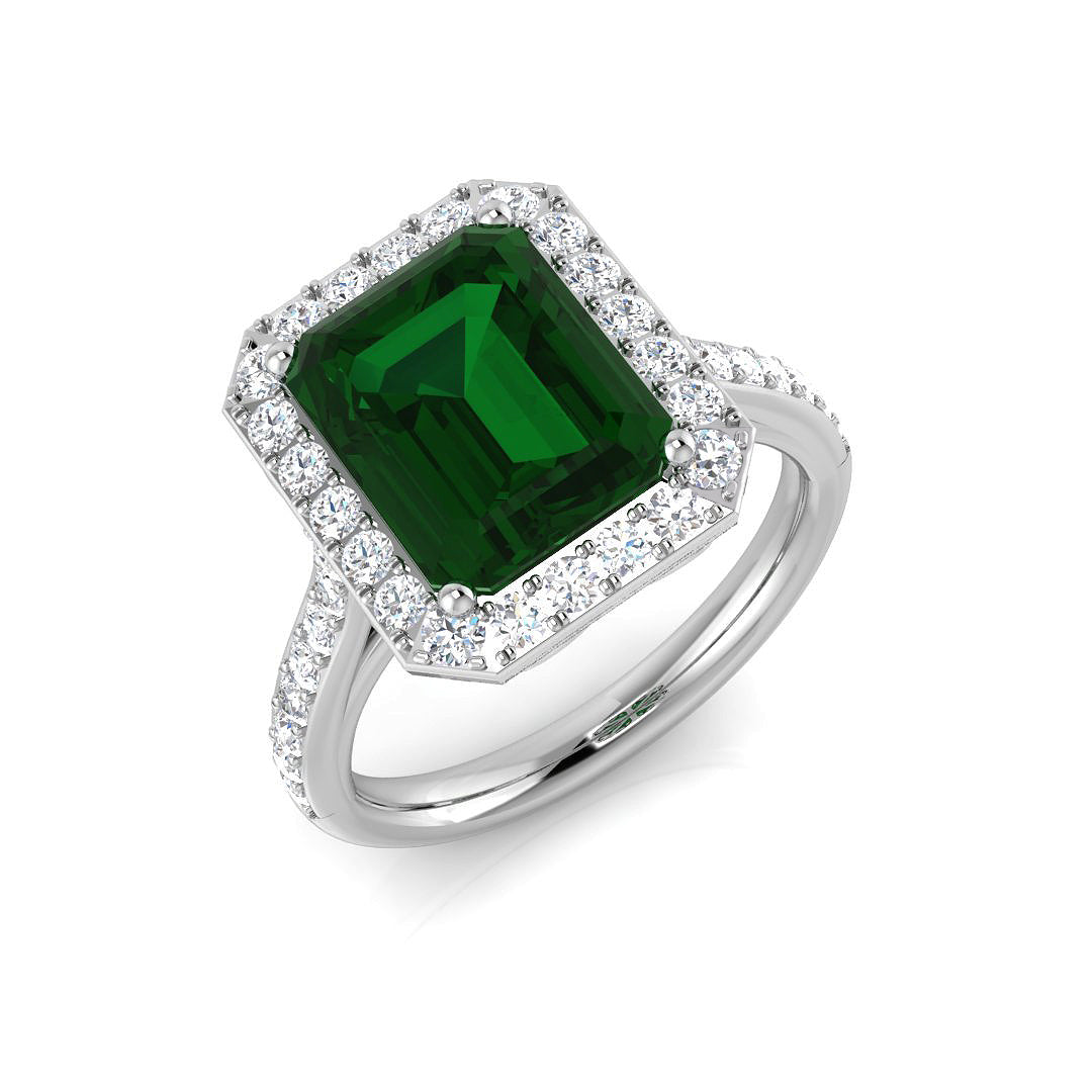 9ct White Gold 4.07ct Emerald Ring