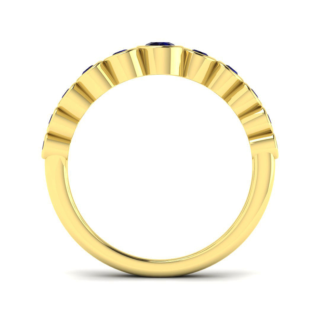 9ct Yellow Gold 0.53ct Blue Sapphire Ring
