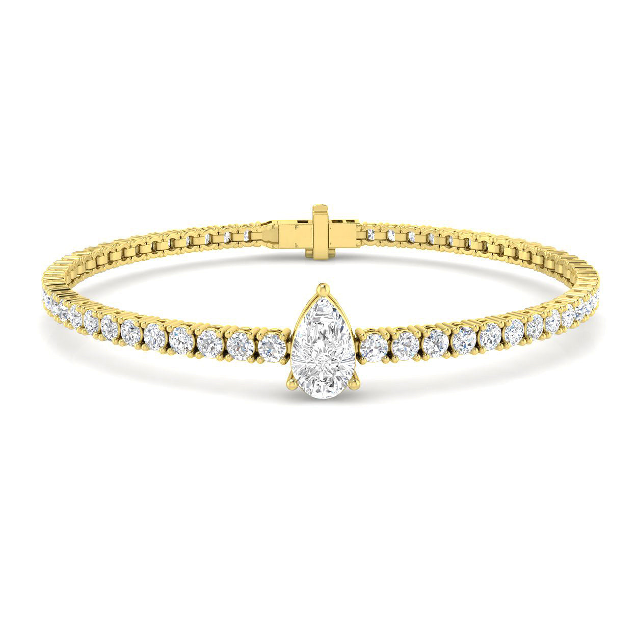 9ct Yellow Gold 4.67ct D VS2 Laboratory Grown CVD Bracelet