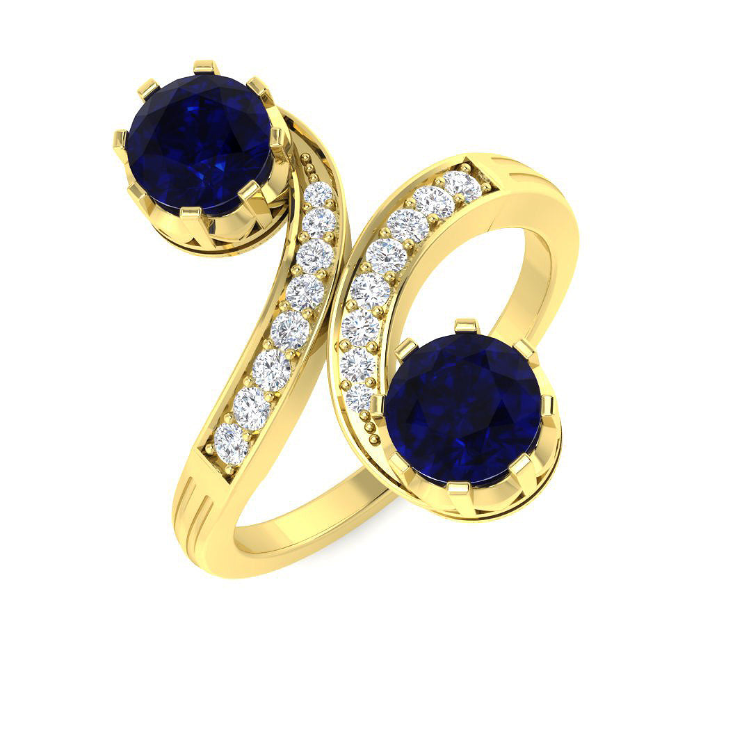18ct Yellow Gold 1.61ct Blue Sapphire Ring