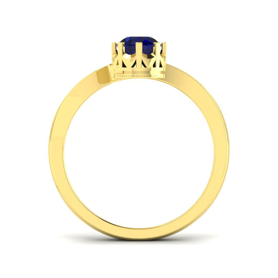 18ct Yellow Gold 1.61ct Blue Sapphire Ring
