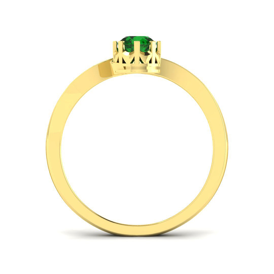 18ct Yellow Gold 0.87ct Emerald Ring