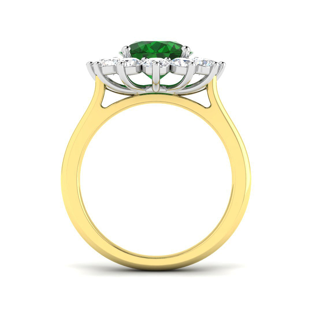 18ct Two-Tone Gold 3.81ct Emerald Ring