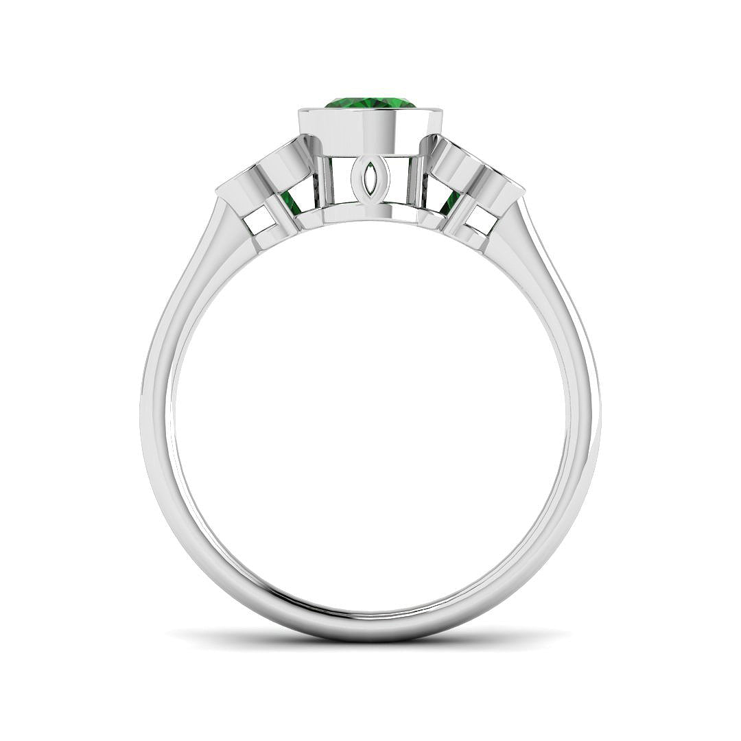 9ct White Gold 0.85ct Emerald Ring