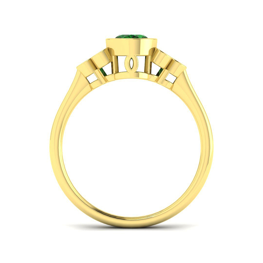 9ct Yellow Gold 0.85ct Emerald Ring