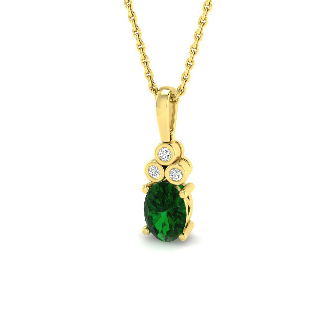 9ct Yellow Gold 0.79ct Emerald Pendant