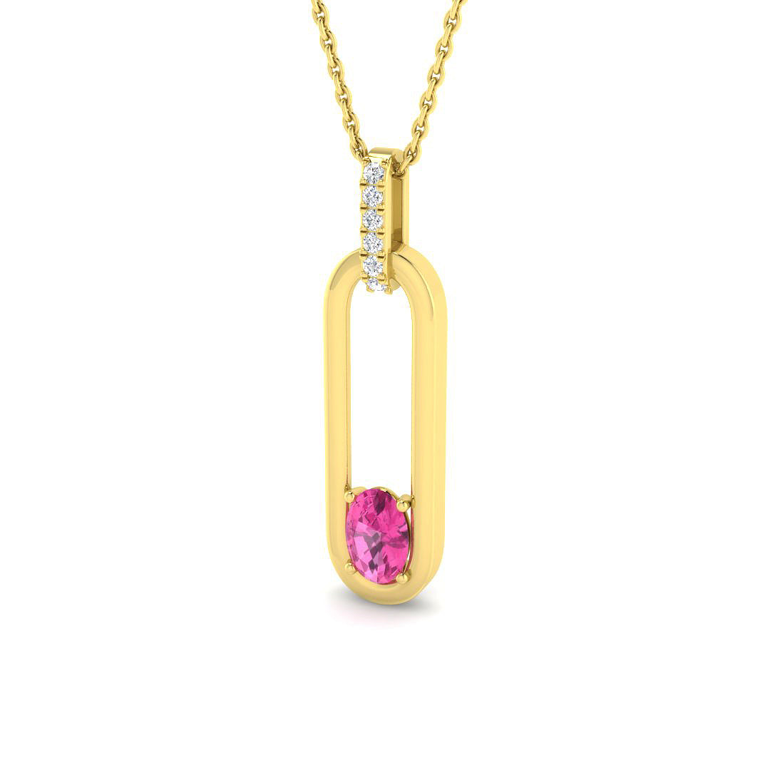 9ct Yellow Gold 0.66ct Pink Sapphire Pendant