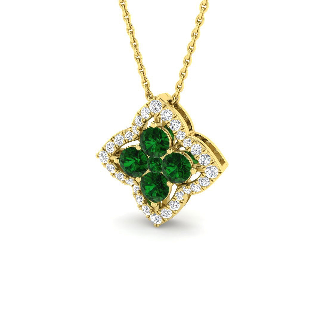 9ct Yellow Gold 0.88ct Emerald Pendant
