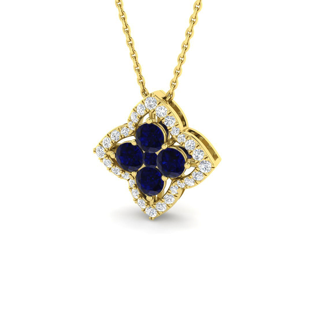 9ct Yellow Gold 1.04ct Blue Sapphire Pendant