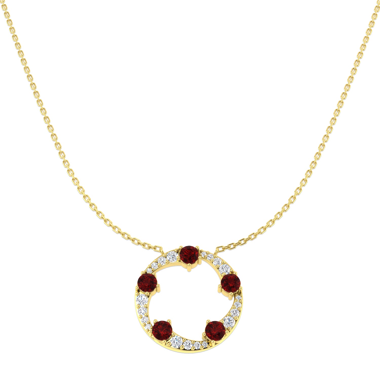 9ct Yellow Gold 1.39ct Ruby Necklace