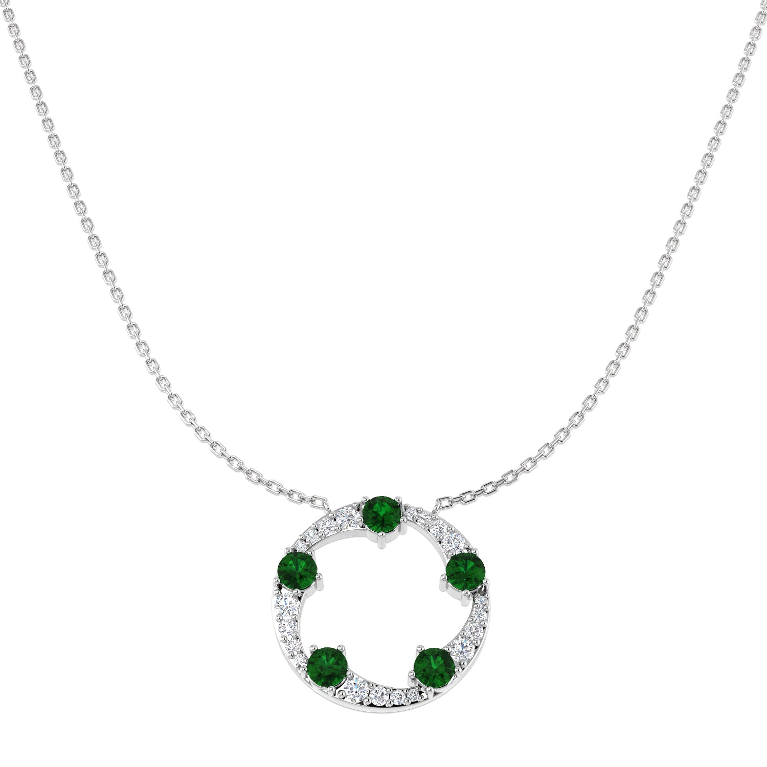 9ct White Gold 1.17ct Emerald Necklace