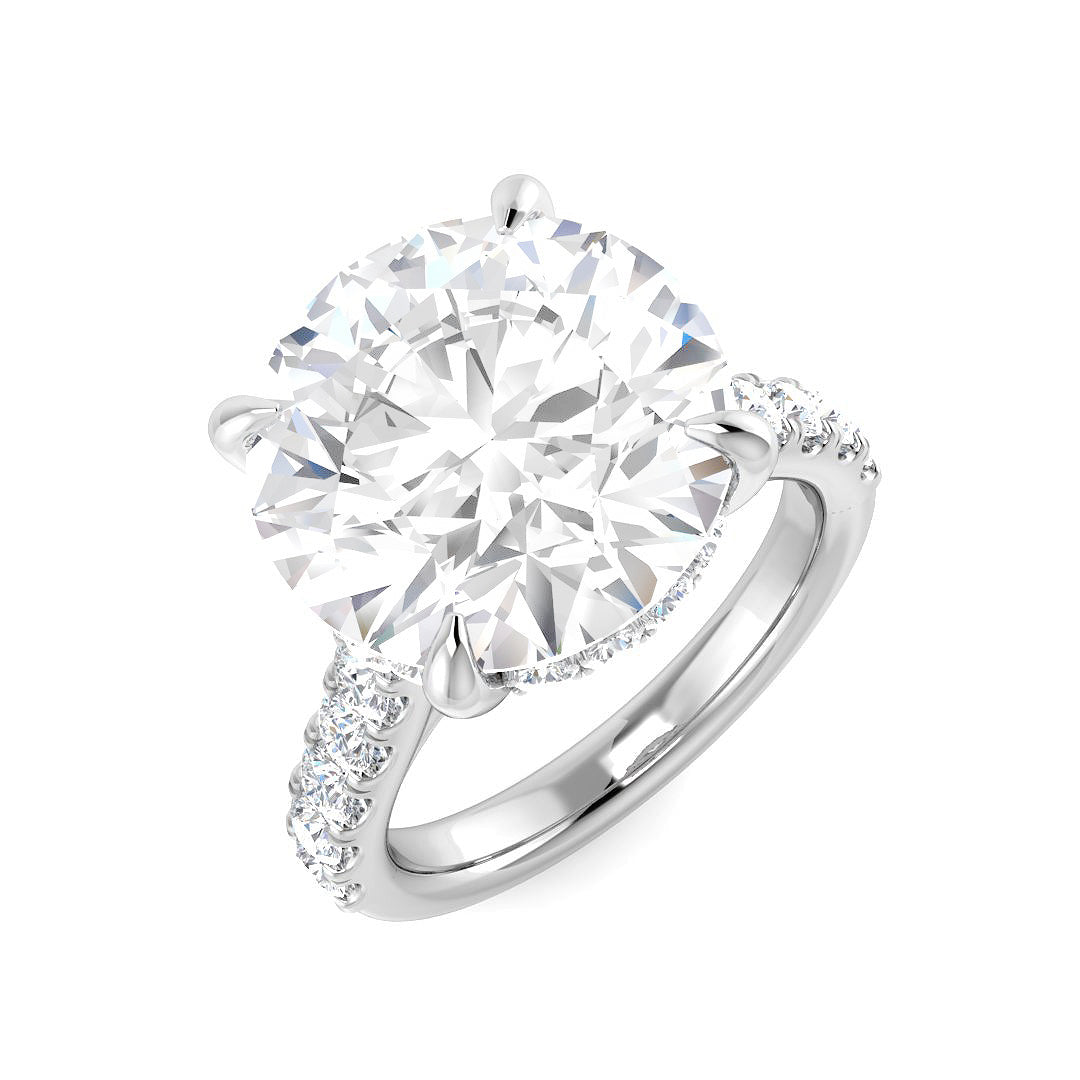 9ct White Gold 9.02ct F VS2 Laboratory Grown CVD Ring